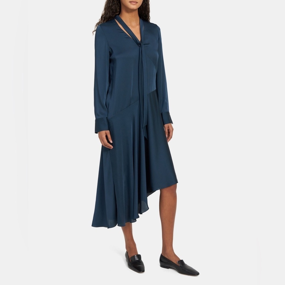 NWOT Scarf Wrap Dress in Satin Size P